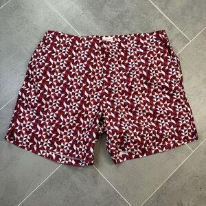 Derek Rose Swim Shorts XXL Red Geometric Lined Luxury Portugal